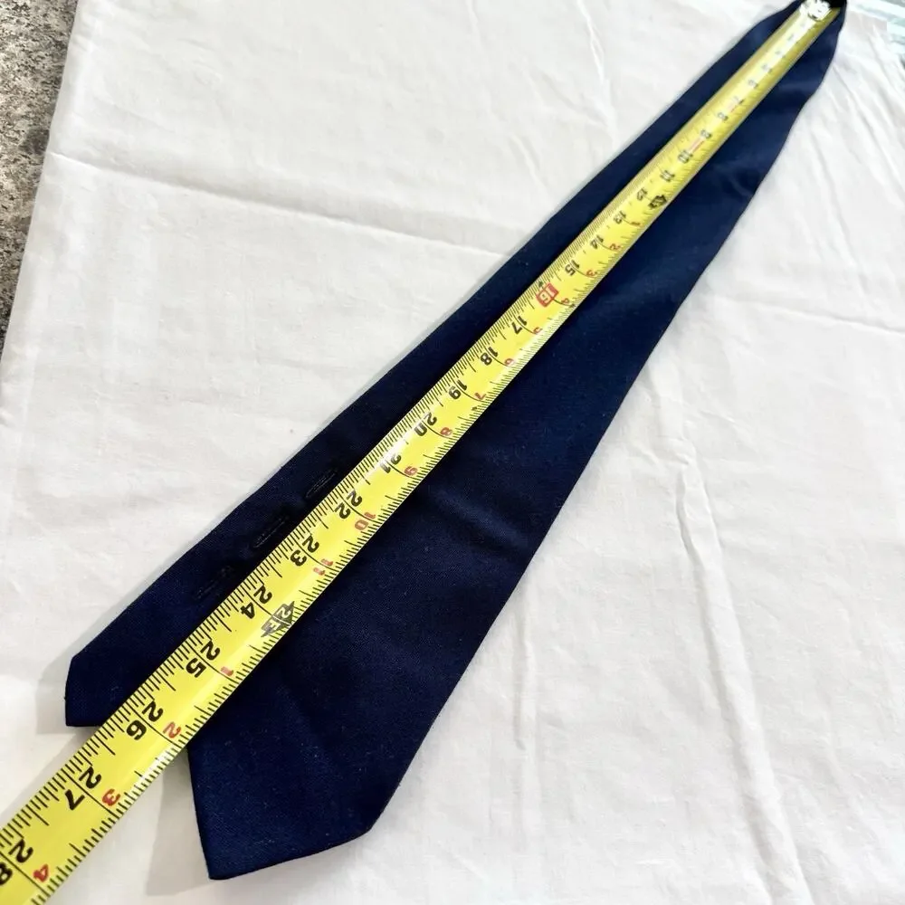 Vintage Prince Consort Mens Navy Blue Button Down Tie Adjustable Uniform USA